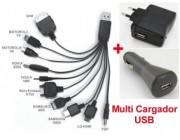 Multicargador para celulares 12 en 1 USB a 220 y 12v